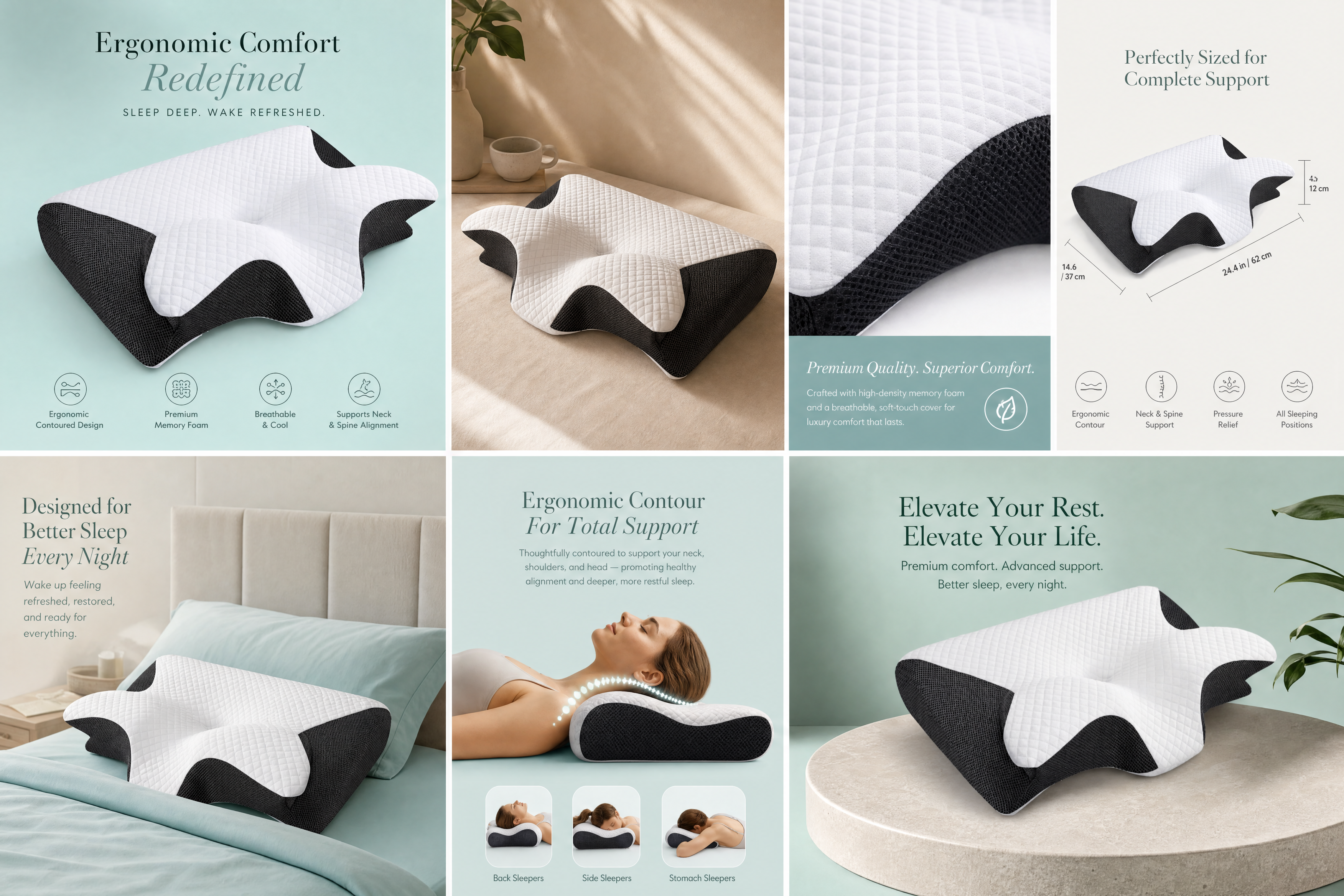 PureRest Contoured Memory Foam Pillow