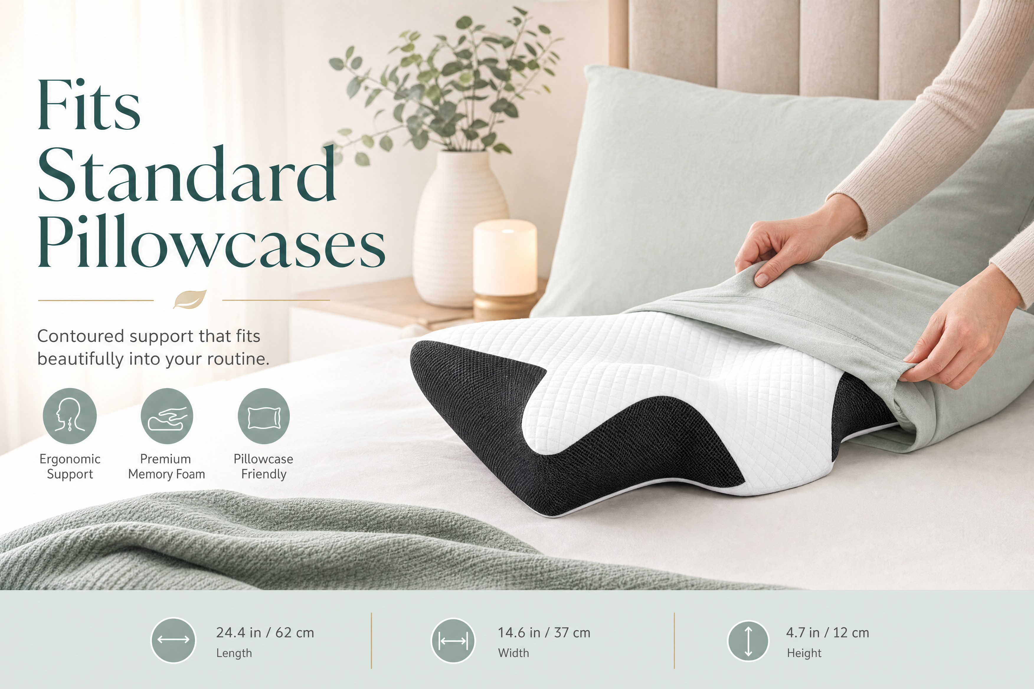 PureRest Contoured Memory Foam Pillow